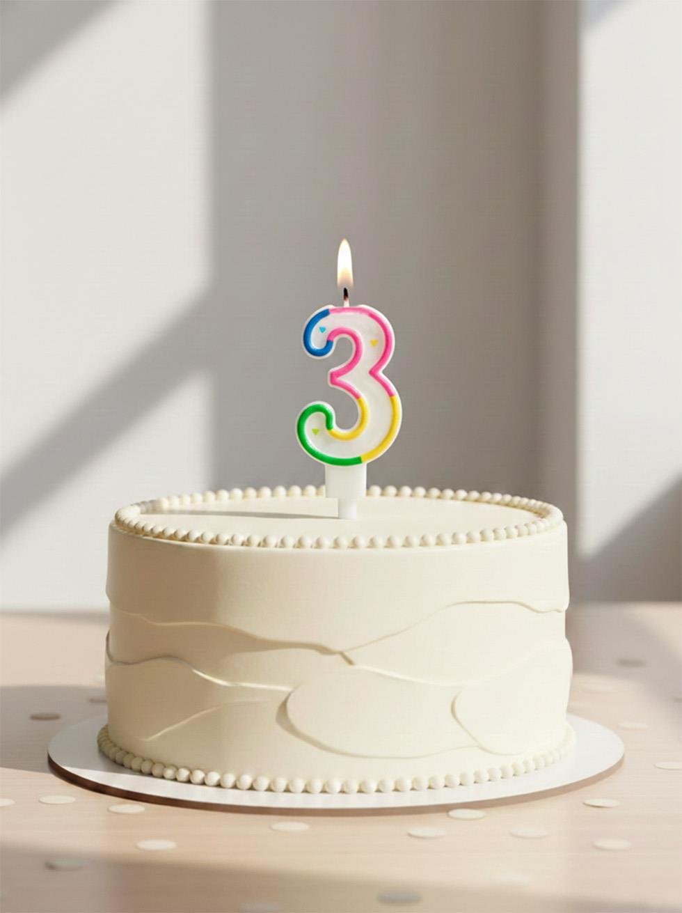 Renkli Rakam Mum Pasta Mumu 3 - Doğum Günü Mumları | Parti Adresi