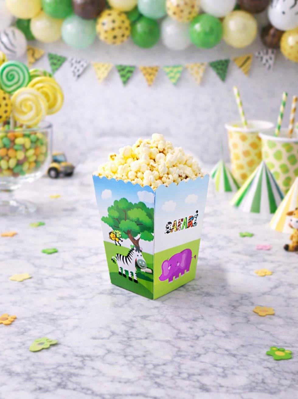 Safari Konseptli Patlamış Mısır Kutusu Popcorn Kutusu 8'li - Safari | Parti Adresi