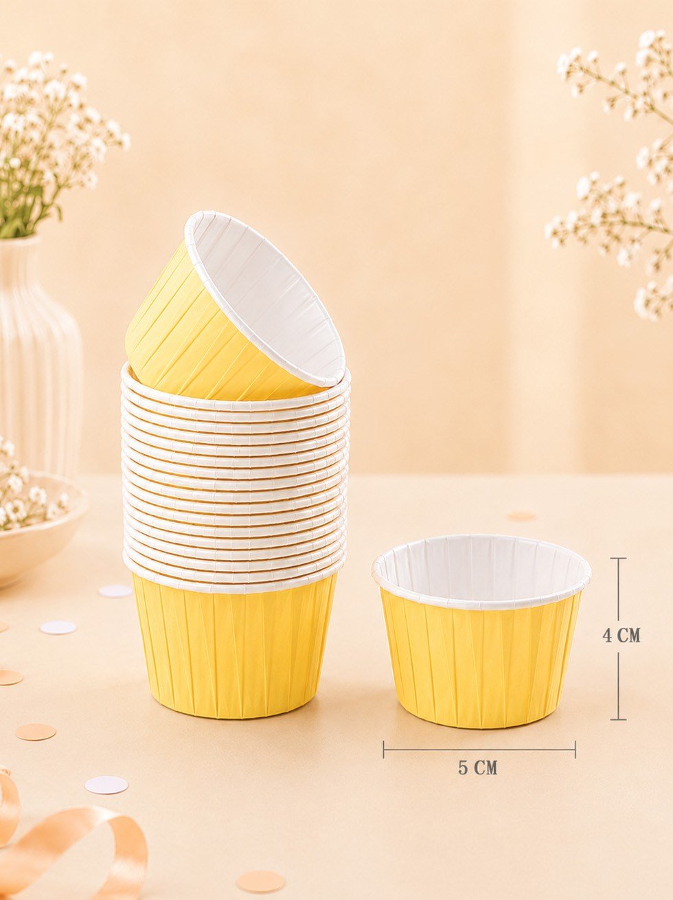 Sarı Cupcake Muffin Kapsülü – Kek Sunum Kalıbı 50'li  - Servis ve Sunum Ekipmanları | Parti Adresi