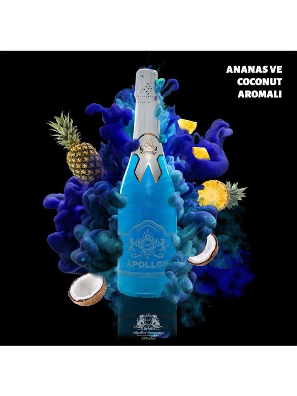 Simli Alkolsüz Şampanya Blue Hawaii Aromalı 750 ml