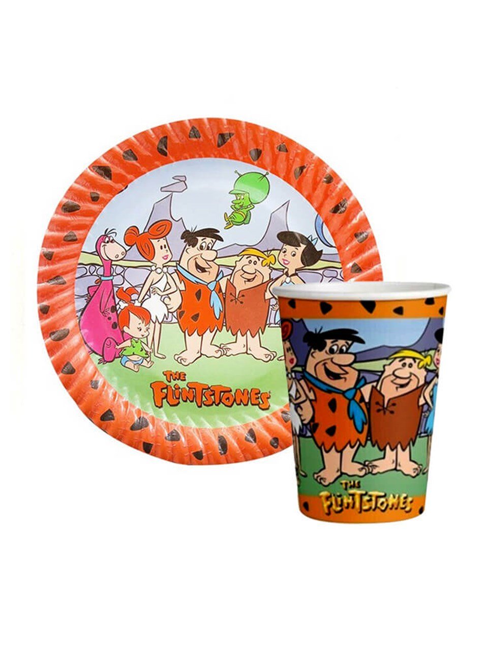 Taş Devri Karton Tabak - Bardak Set