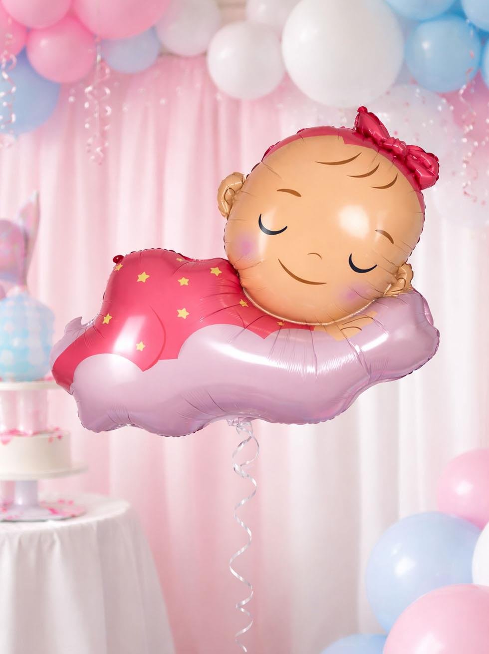 Uyuyan Kız Bebek Folyo Balon – Cinsiyet Partisi & Baby Shower Süsü 98 cm - Parti Balonu | Parti Adresi