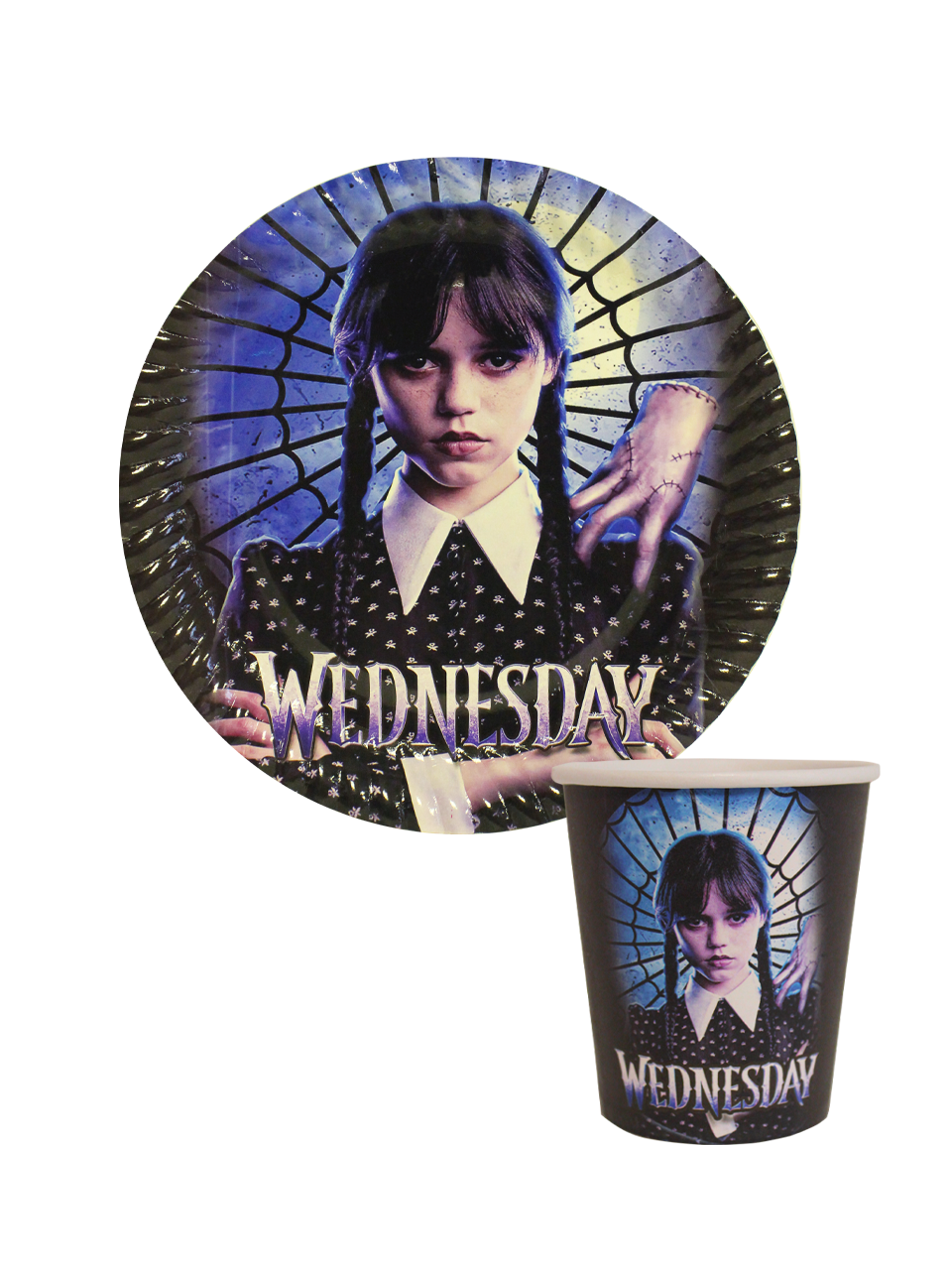 Wednesday Temalı Karton Tabak Bardak Set 