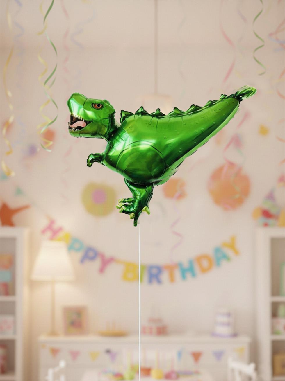 Yeşil Dinozor Folyo Balon Doğum Günü Parti Balonu 99x75 cm - Vahşi Jurassic Parti | Parti Adresi