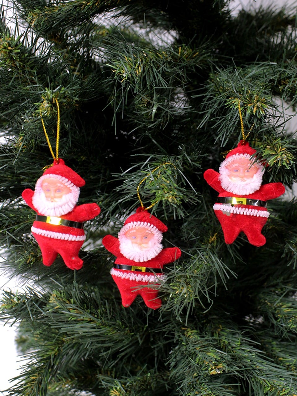 Yılbaşı Çam Ağacı Süsü Noel Baba Figürlü Süs 4'lü 