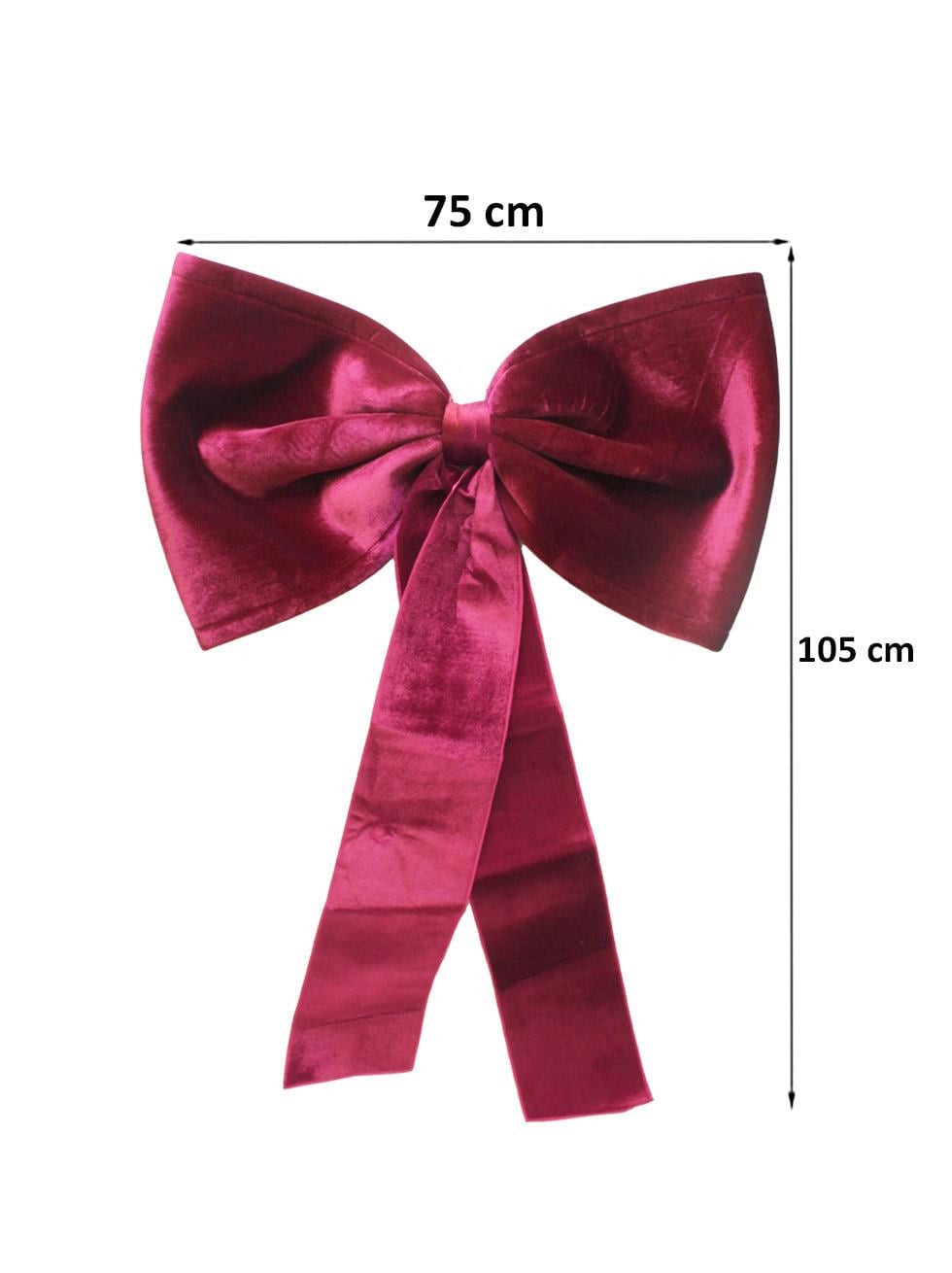 Yılbaşı Dekoratif Kadife Fiyonk Büyük Boy Kapı ve Duvar Süsü Bordo 75 cm - Yılbaşı Dekor Süsleri | Parti Adresi