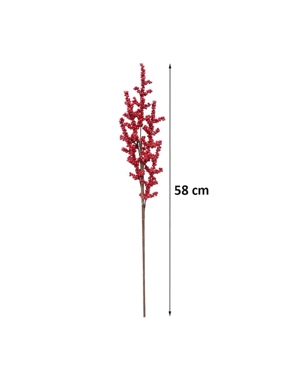 Yılbaşı Dekoru Minik Meyveli Kokina Berry Yapay Dal Kırmızı 58 cm  - Yılbaşı Dekor Süsleri | Parti Adresi
