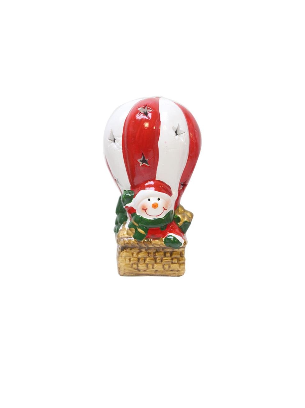 Yılbaşı Hediyelik Seramik Dekor Süsü Işıklı Noel Baba Biblo 13 cm - Yılbaşı Dekor Süsleri | Parti Adresi