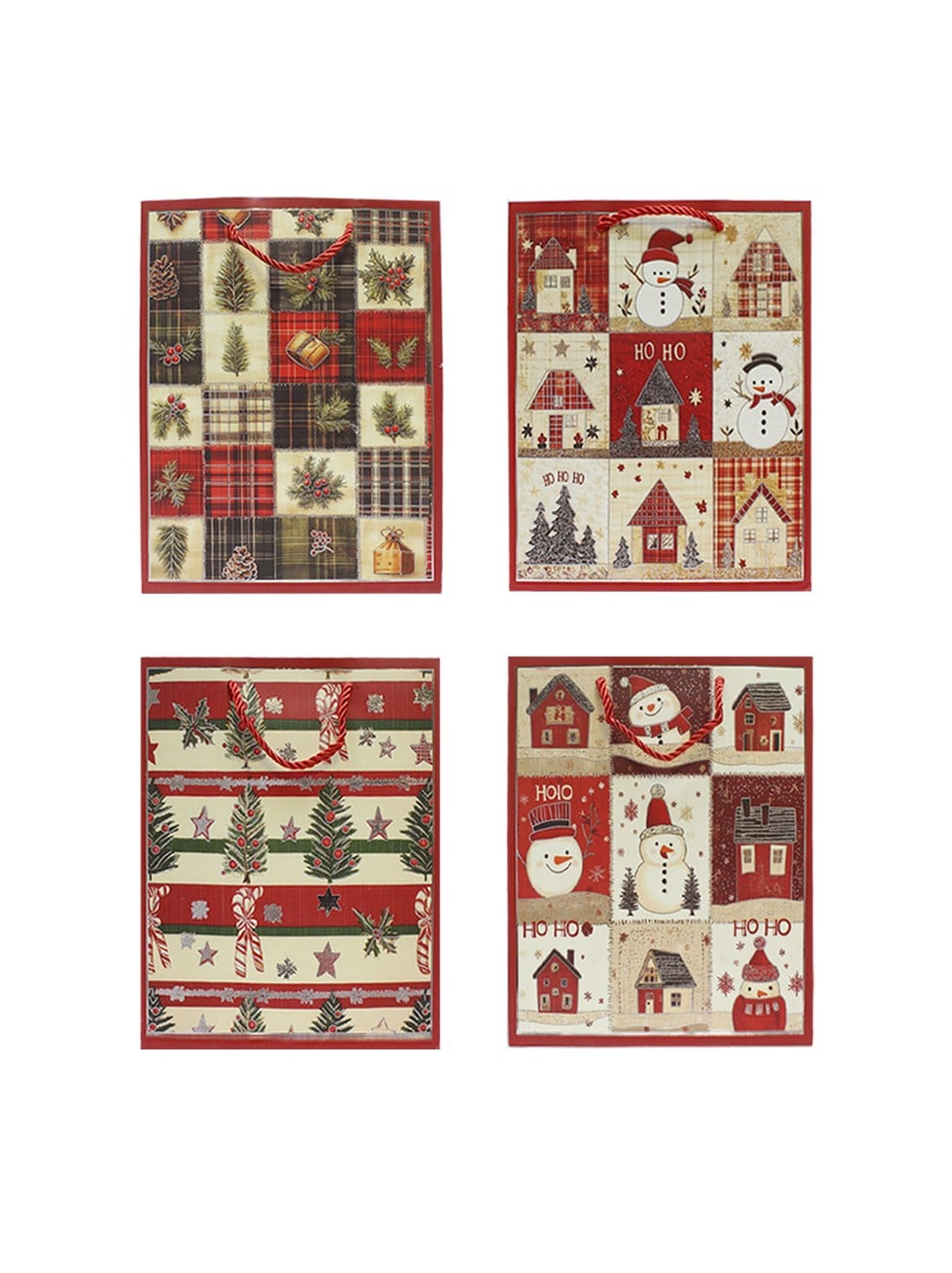 Yılbaşı Temalı Karton Hediye Çantası – Alışveriş Çantası 26x32x10 cm 12'li - Yılbaşı Ambalajları | Parti Adresi