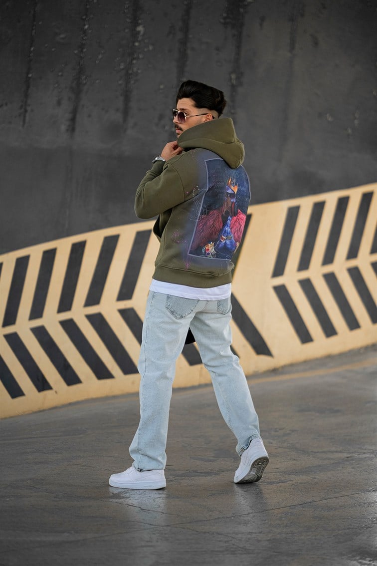 Arkası Baskılı Oversize Sweatshirt