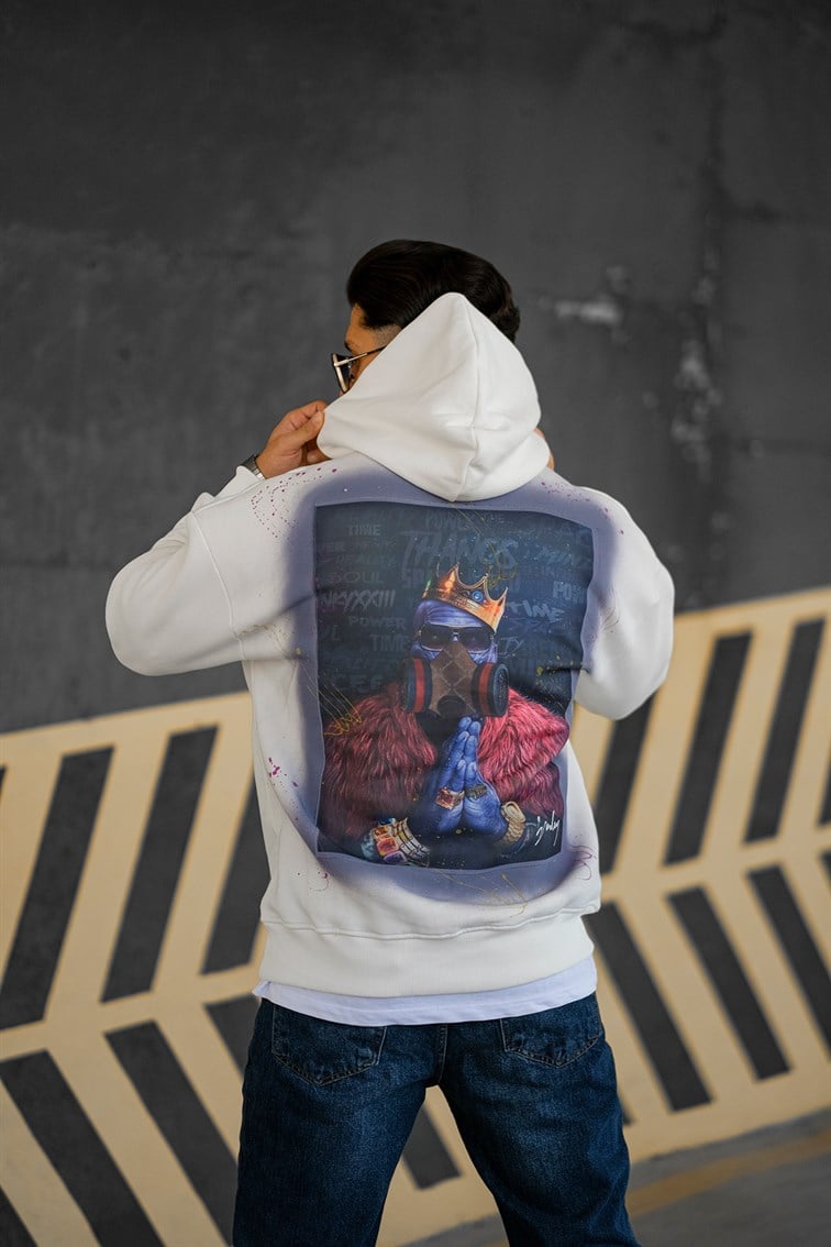 Arkası Baskılı Oversize Sweatshirt