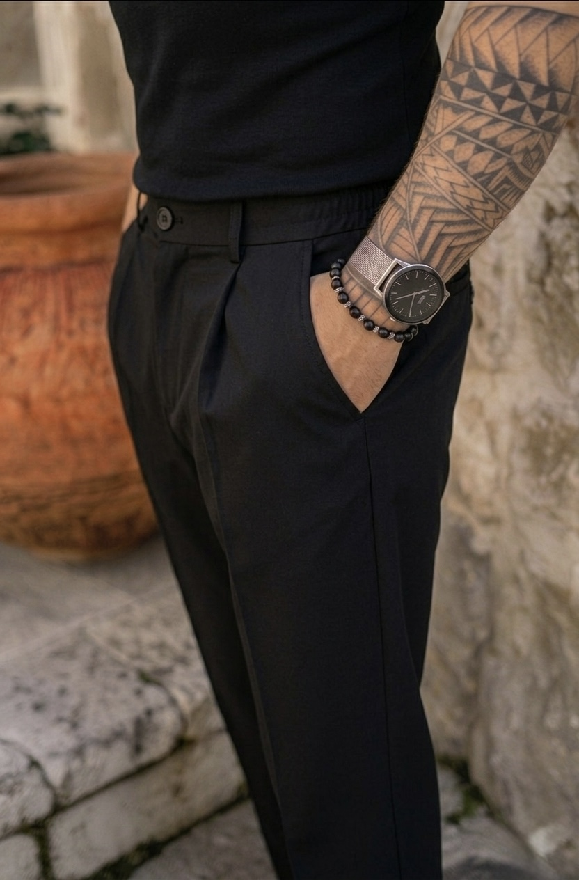 Baggy Klasık Pantolon Siyah