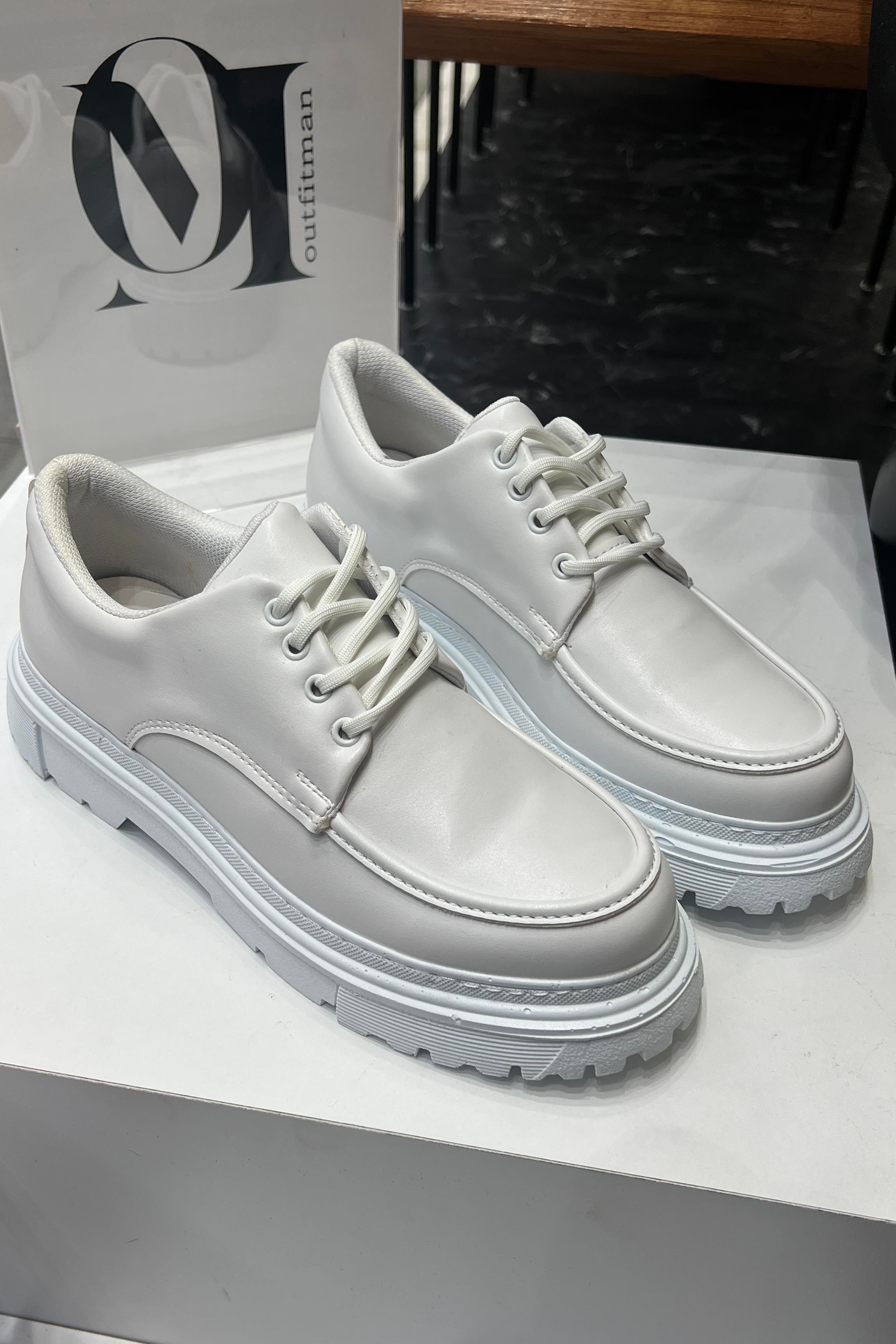 Bağlamalı Makosen  Ayakkabı Beyaz