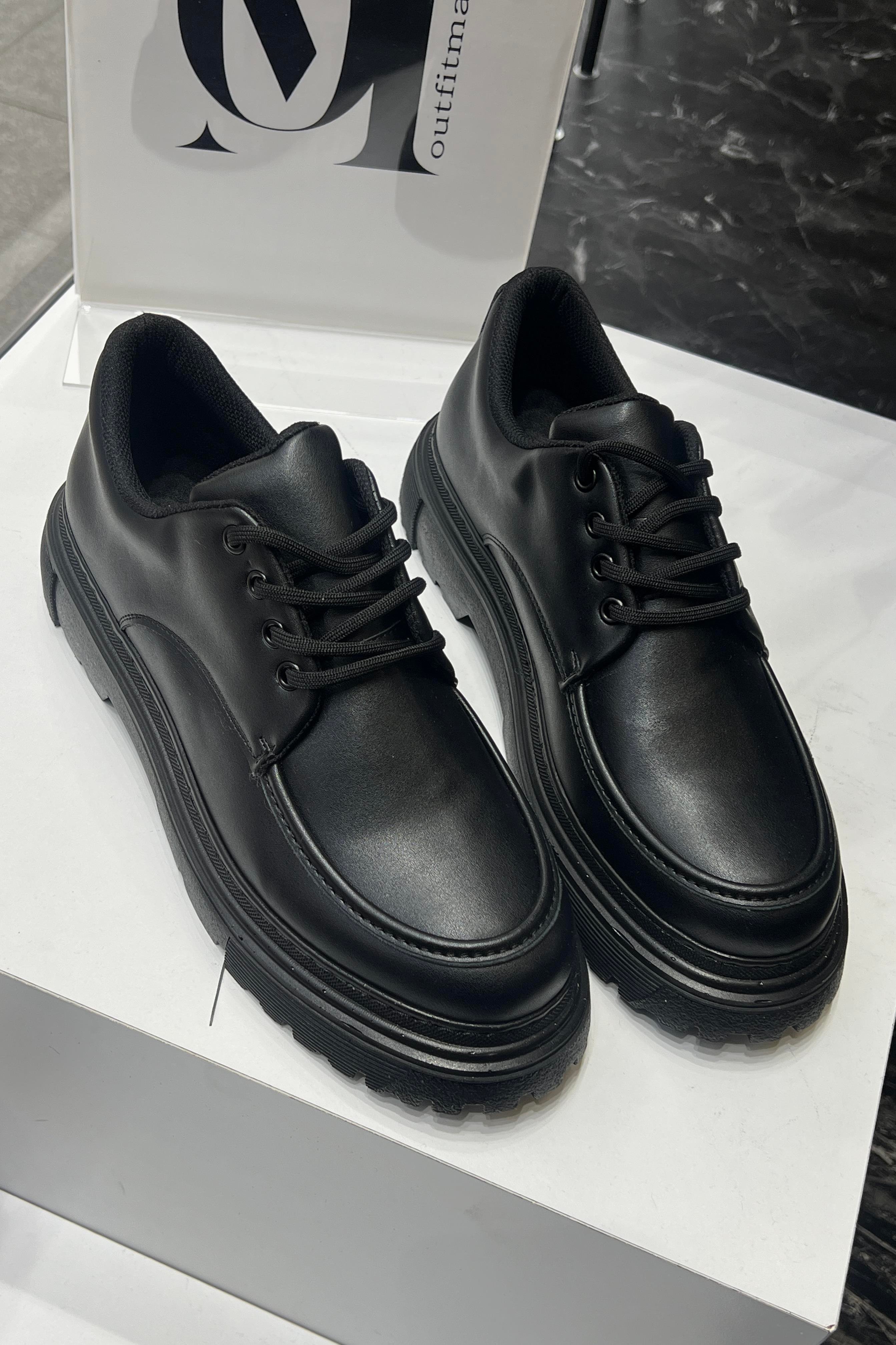 Bağlamalı Makosen  Ayakkabı Siyah