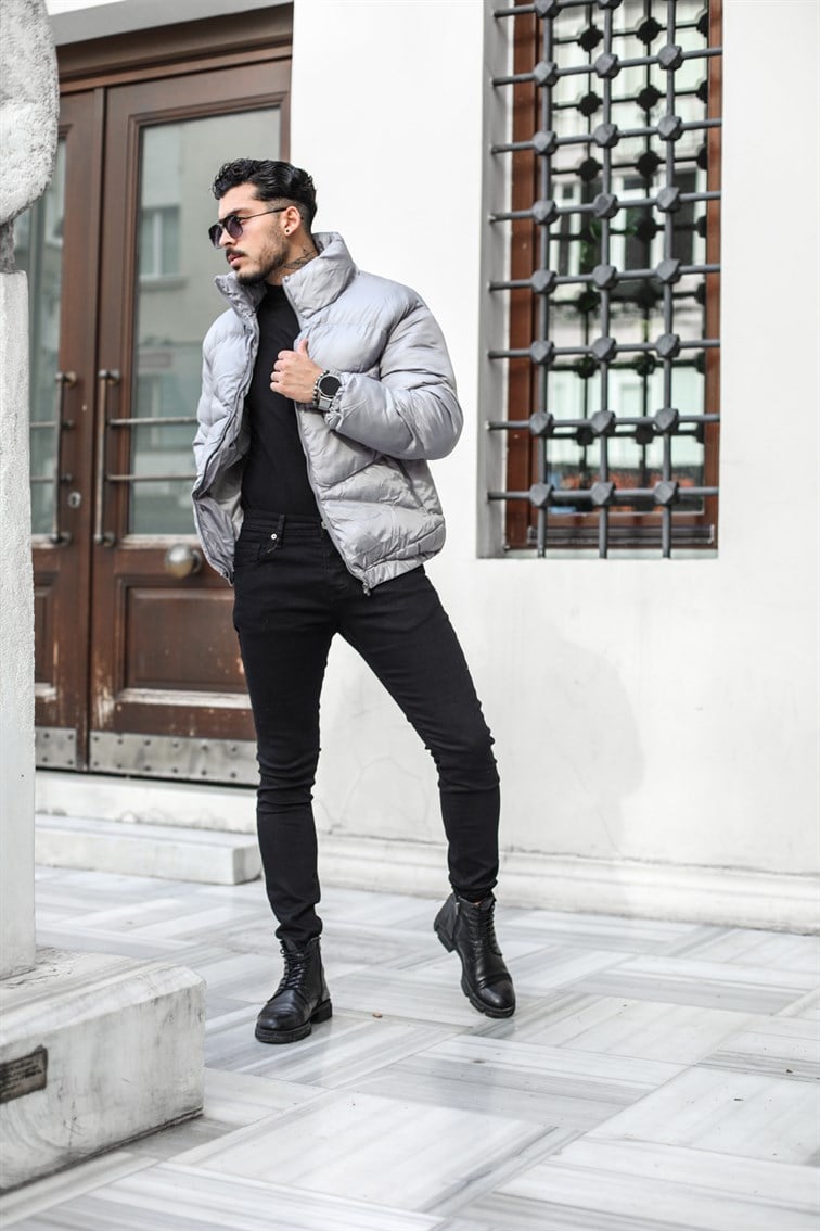 Baklava Desen Oversize Şişme Mont