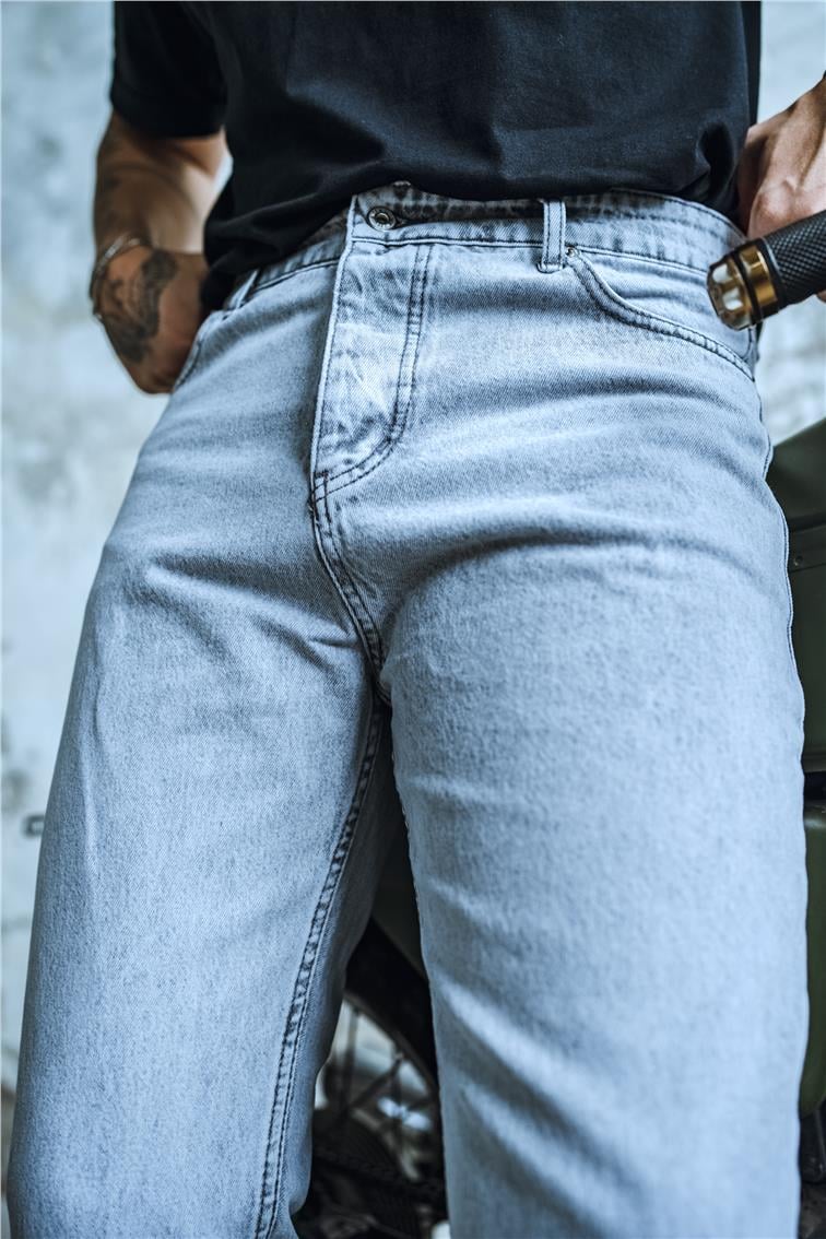 Basic Boyfriend Jean Yıkamalı Gri