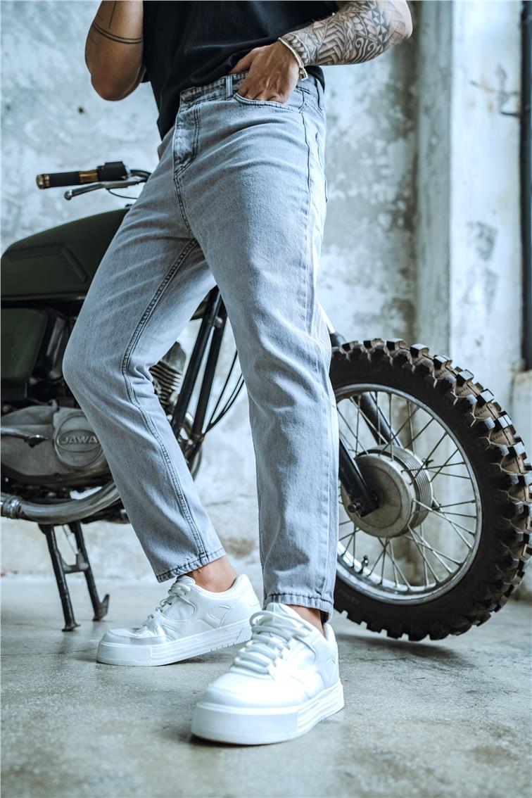 Basic Boyfriend Jean Yıkamalı Gri