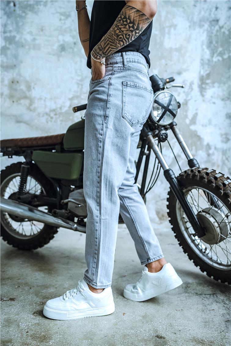 Basic Boyfriend Jean Yıkamalı Gri