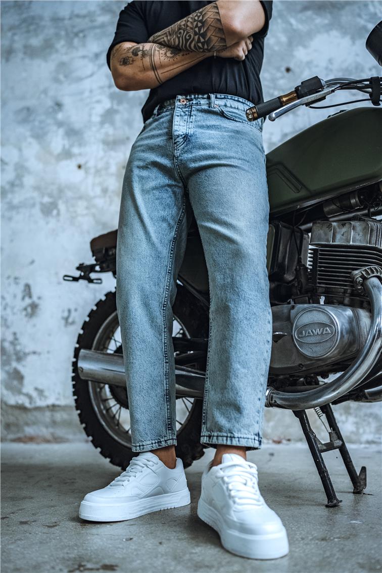 Basic Boyfriend Jean Yıkamalı Mavi