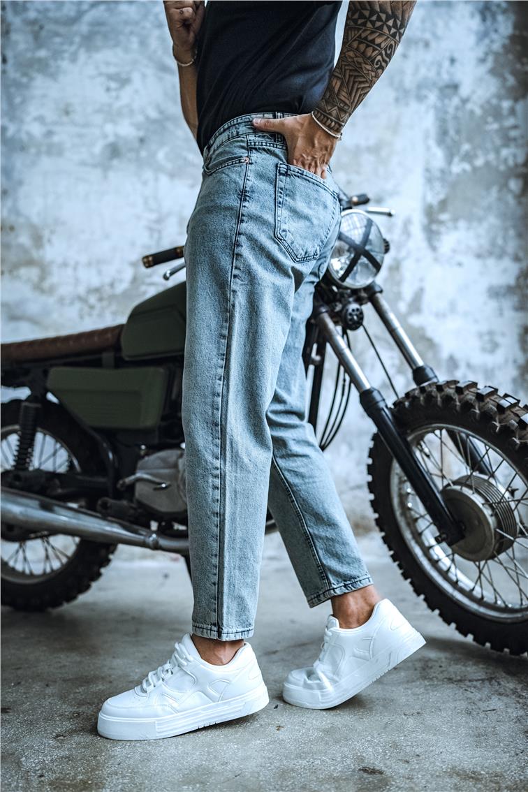 Basic Boyfriend Jean Yıkamalı Mavi