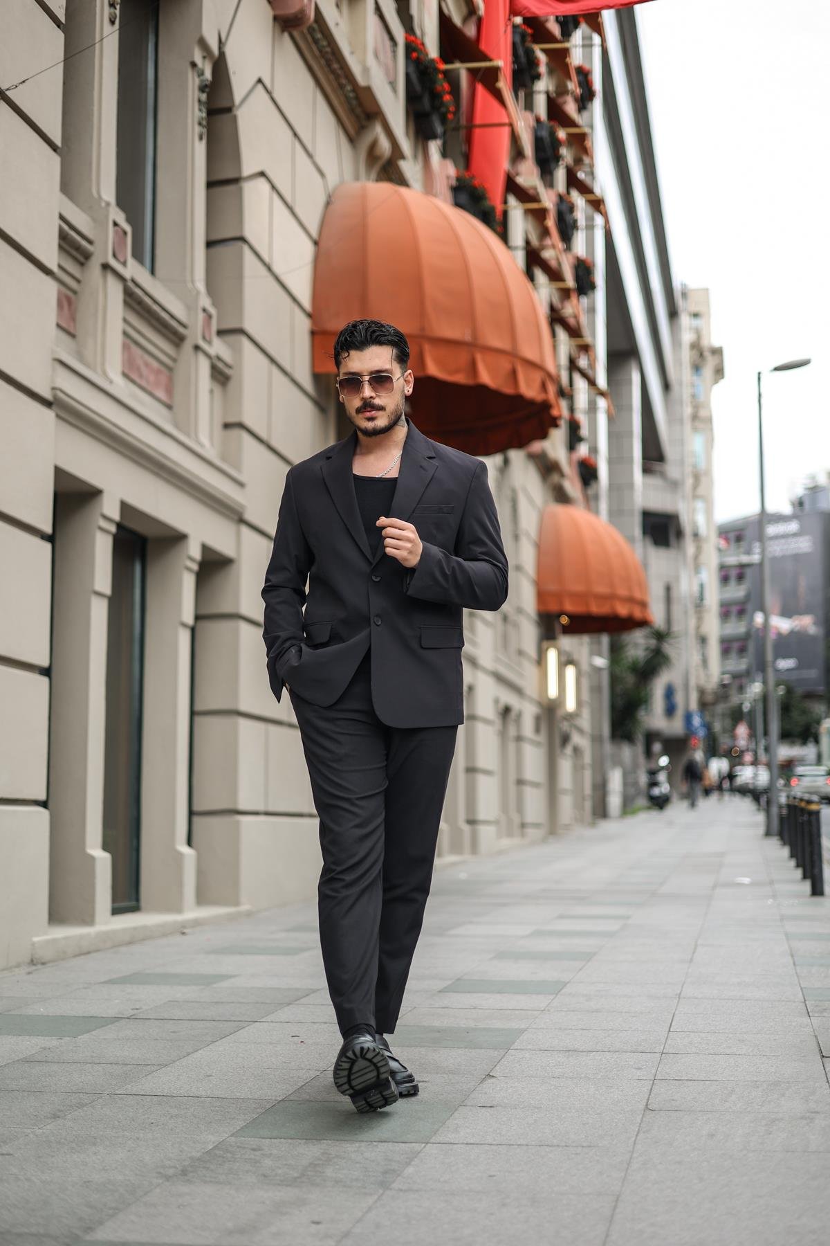 Basic Cep Detaylı Ceket Siyah