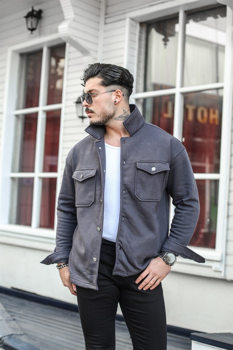 Basic Cepli Oversize Gömlek / Ceket