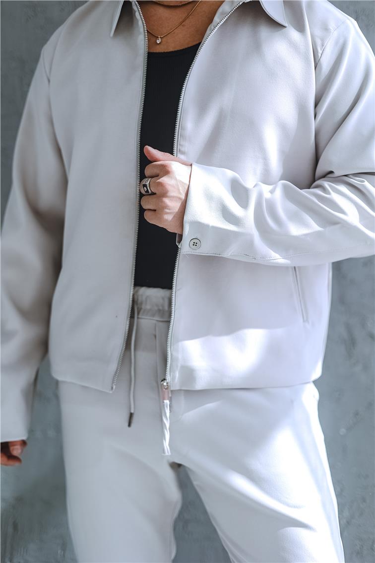 Basic Fermıarlı Rahat Oversize Takım Gri