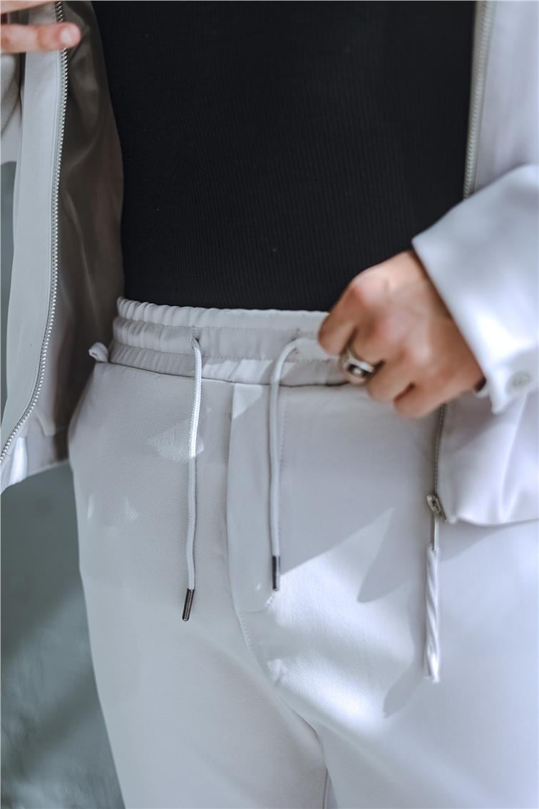Basic Fermıarlı Rahat Oversize Takım Gri