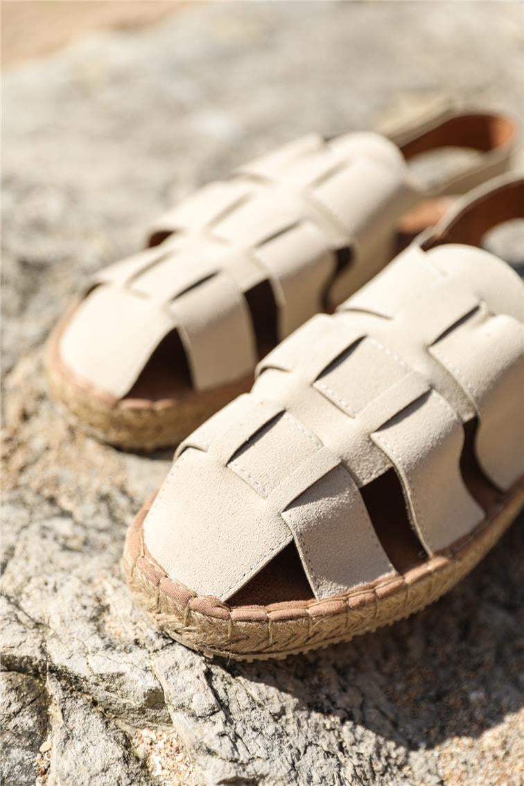 Basic Kare Sandalet Krem