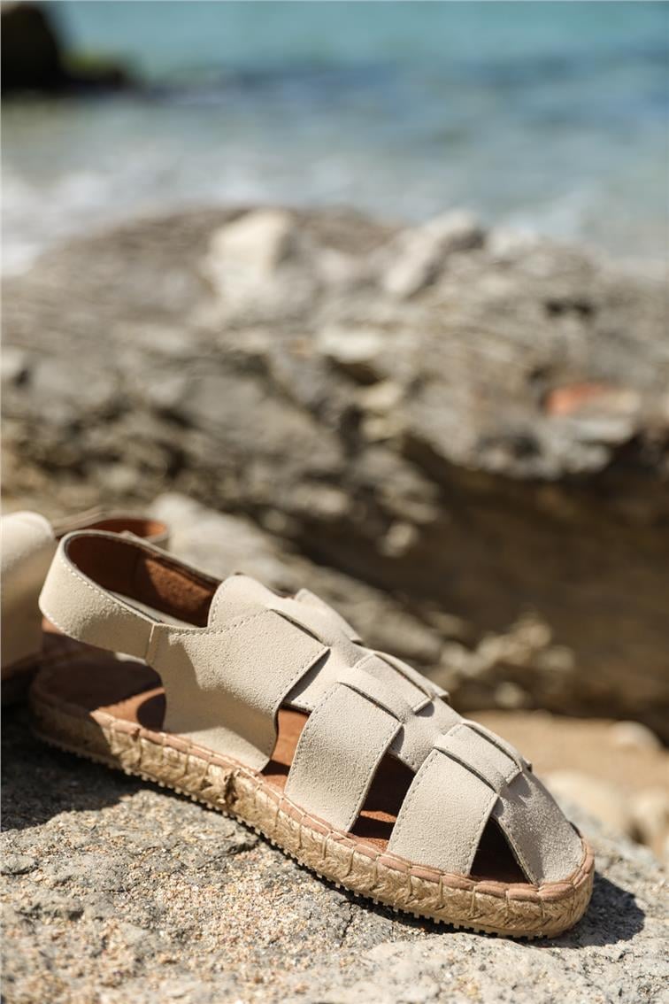 Basic Kare Sandalet Krem