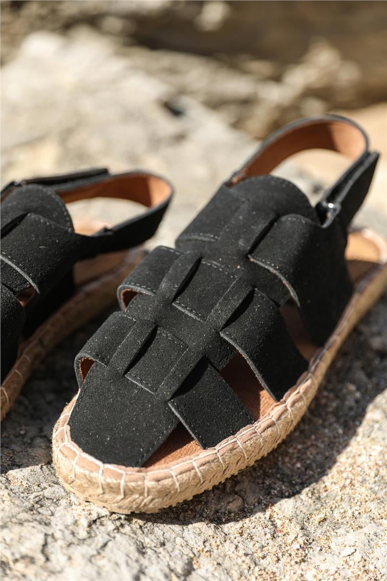 Basic Kare Sandalet Siyah