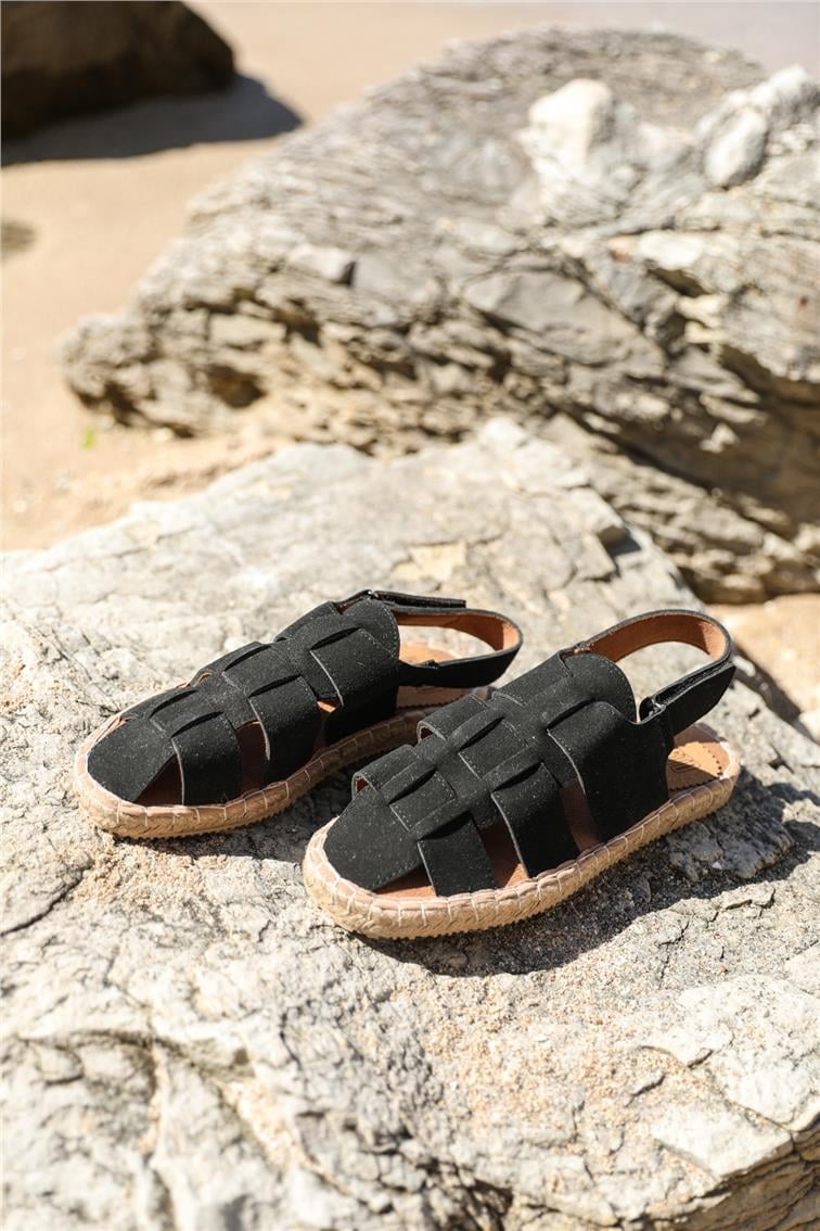 Basic Kare Sandalet Siyah