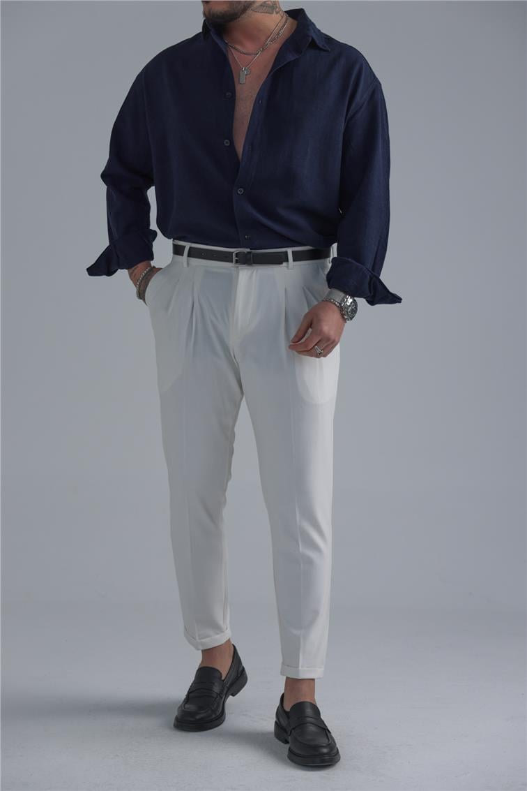 Basic Klasik Kalem Pantolon Beyaz