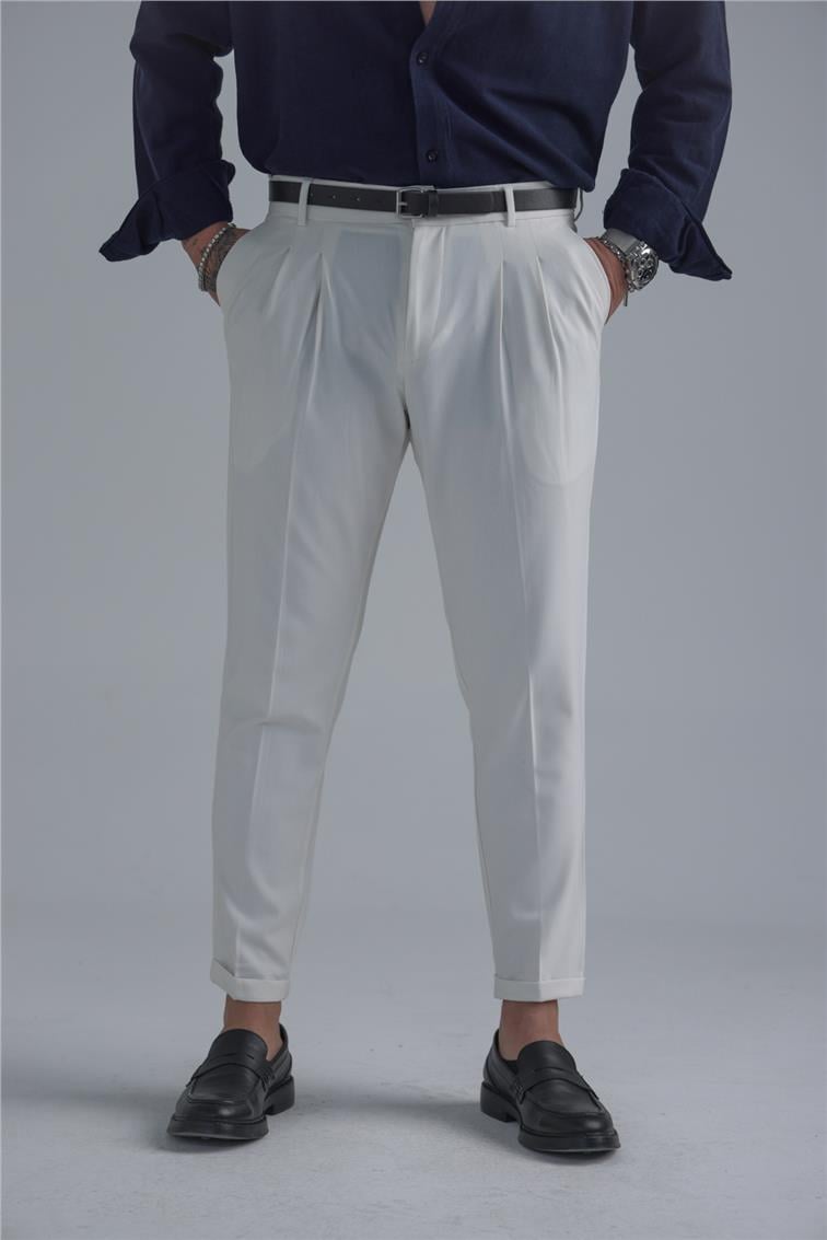 Basic Klasik Kalem Pantolon Beyaz