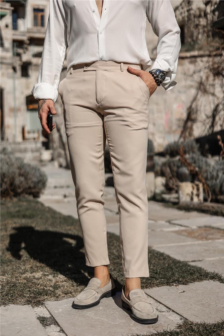 Basic Klasik Pantolon Krem