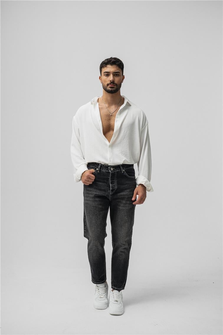 Basıc Mom Jean Yıkamalı Siyah