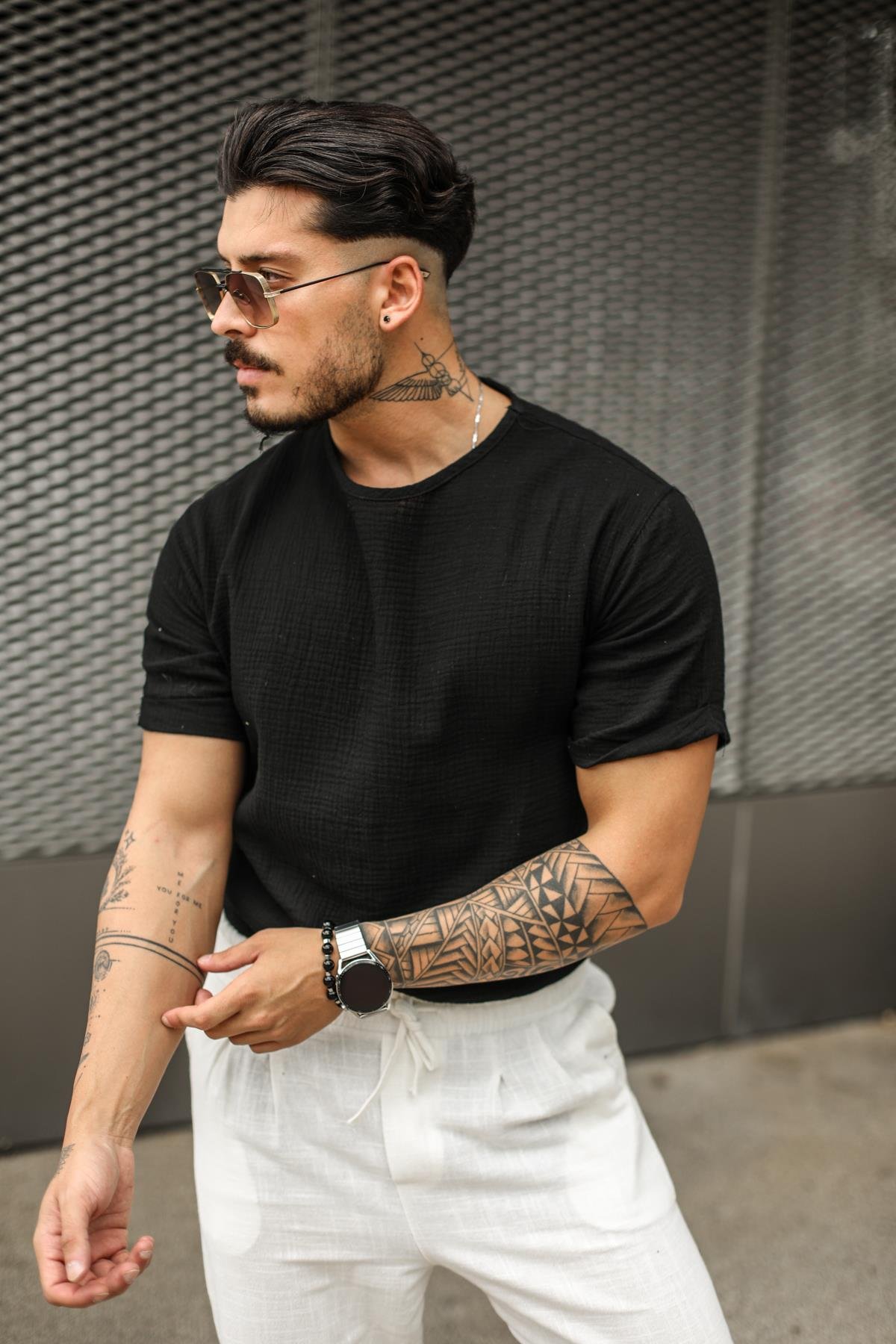 Basic Müslin T-Shirt Siyah
