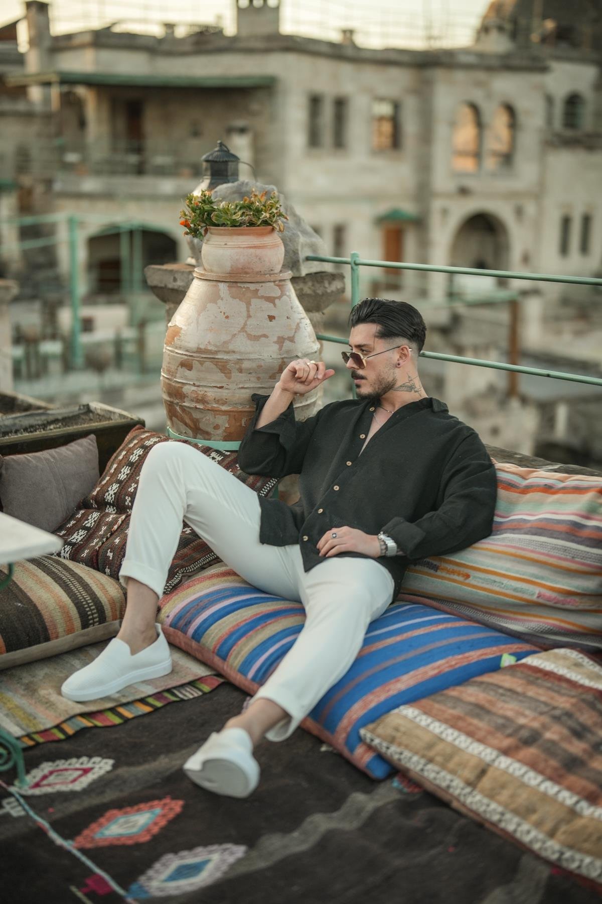 Basic Örme Oversize Gömlek Siyah