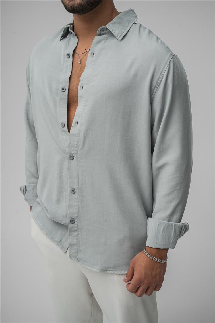Basic Oversize Gömlek Açık Mavi
