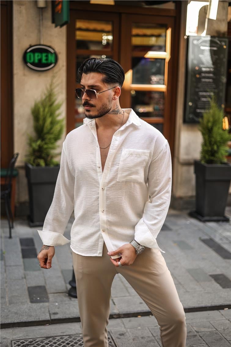 Basic Oversize Gömlek Beyaz