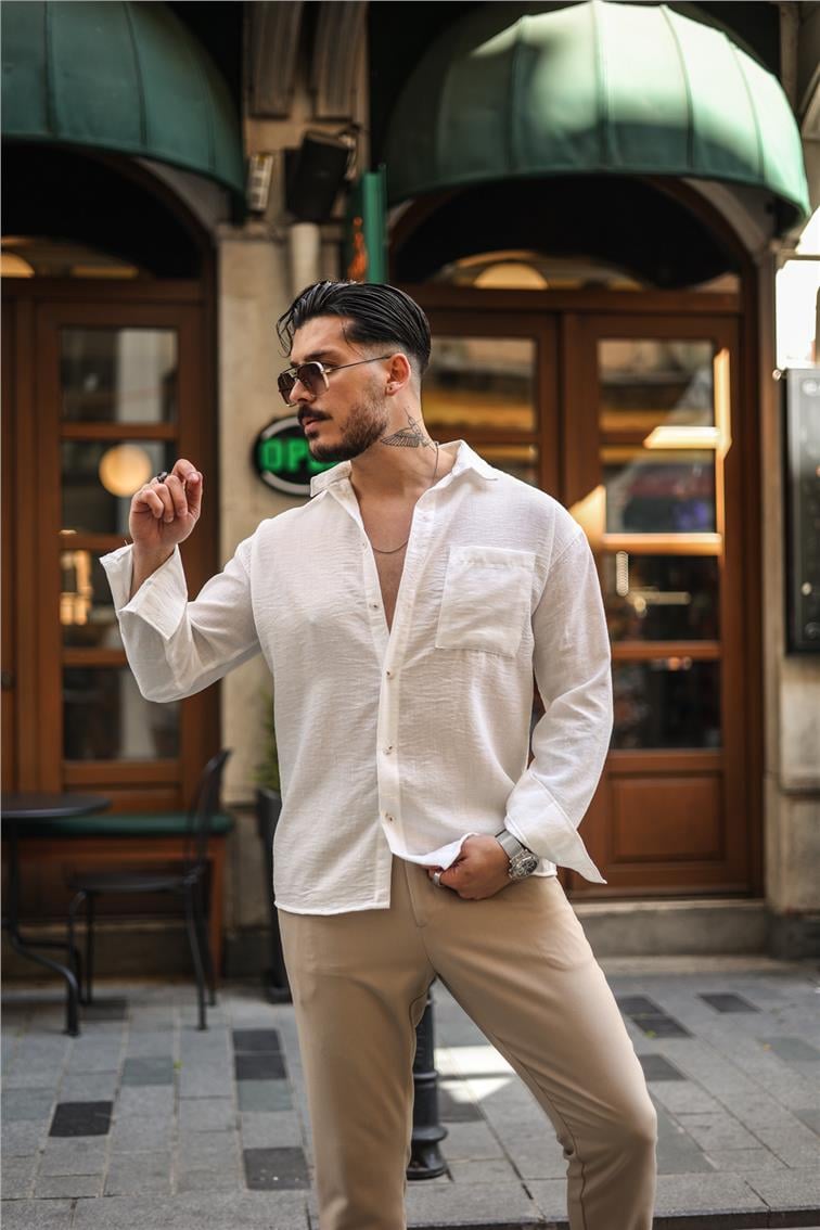 Basic Oversize Gömlek Beyaz