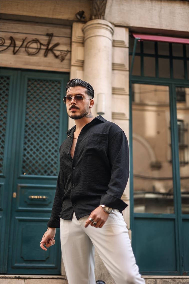 Basic Oversize Gömlek Siyah