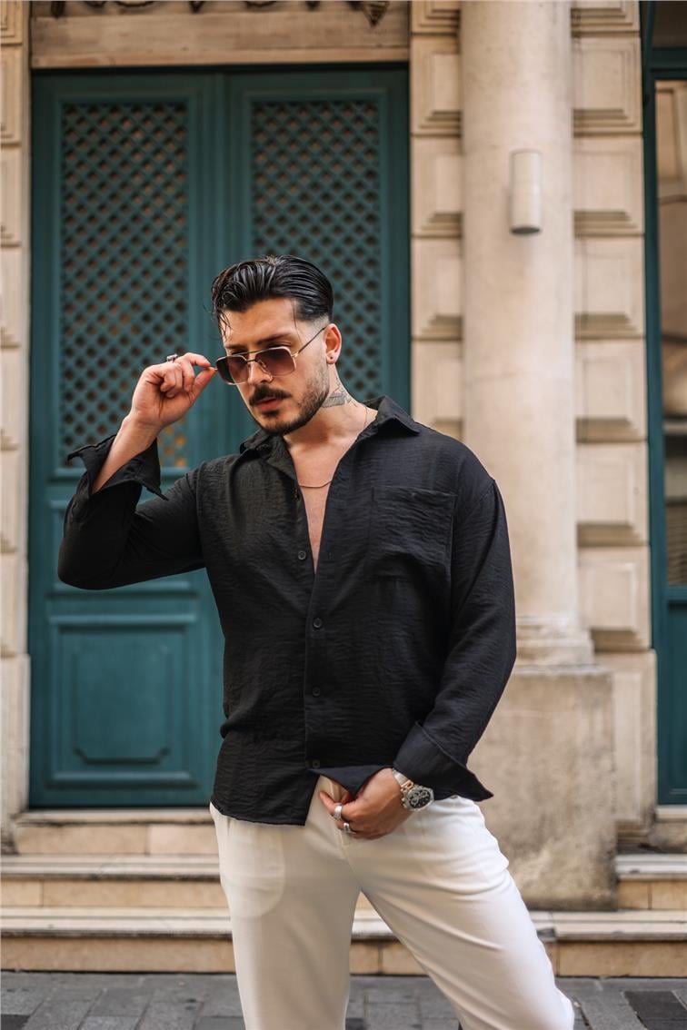 Basic Oversize Gömlek Siyah