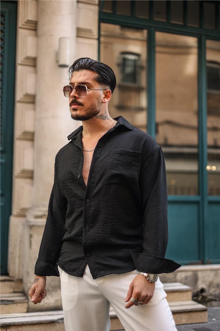 Basic Oversize Gömlek Siyah