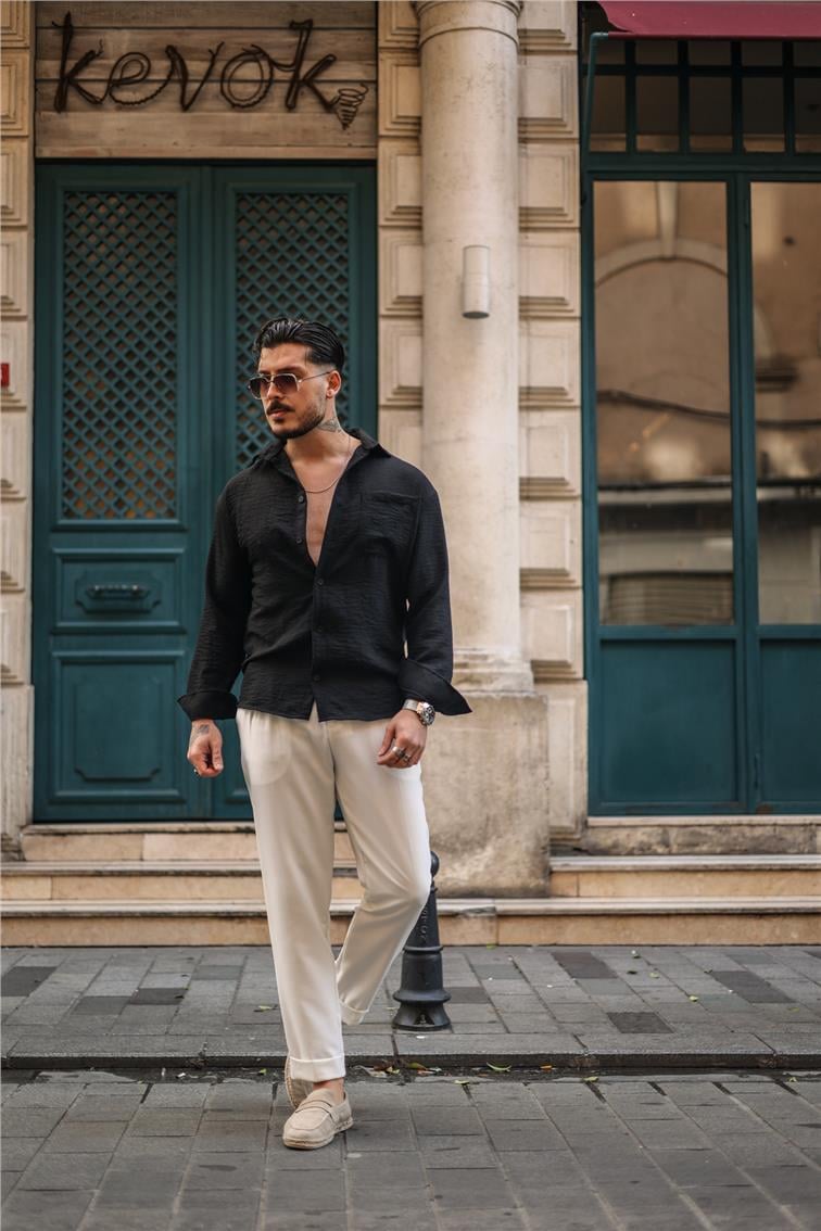 Basic Oversize Gömlek Siyah