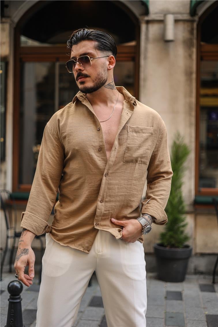 Basic Oversize Gömlek Vizon