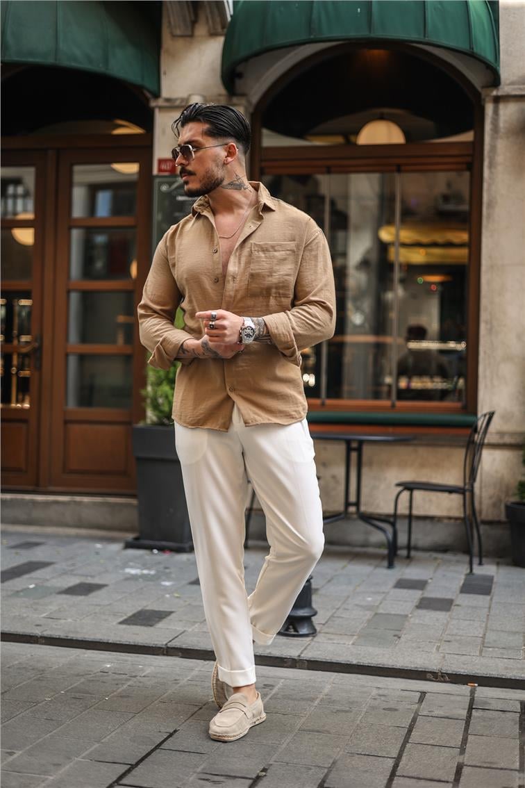 Basic Oversize Gömlek Vizon