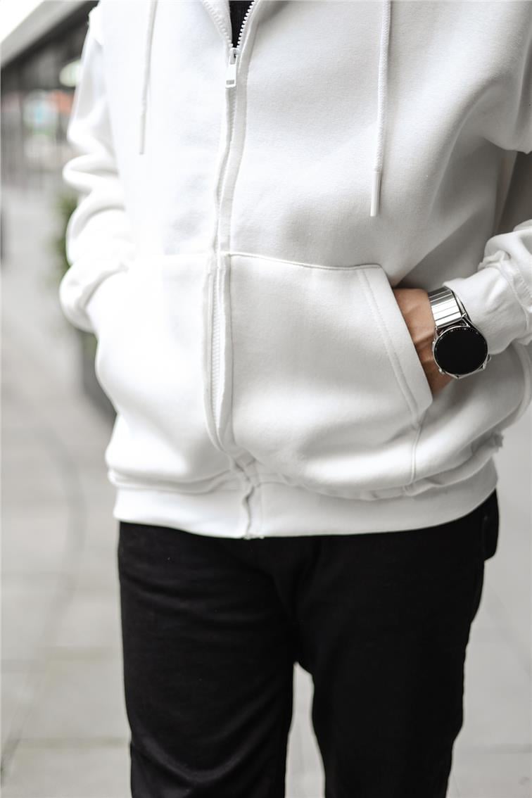 Basic Oversize Hoodie Beyaz