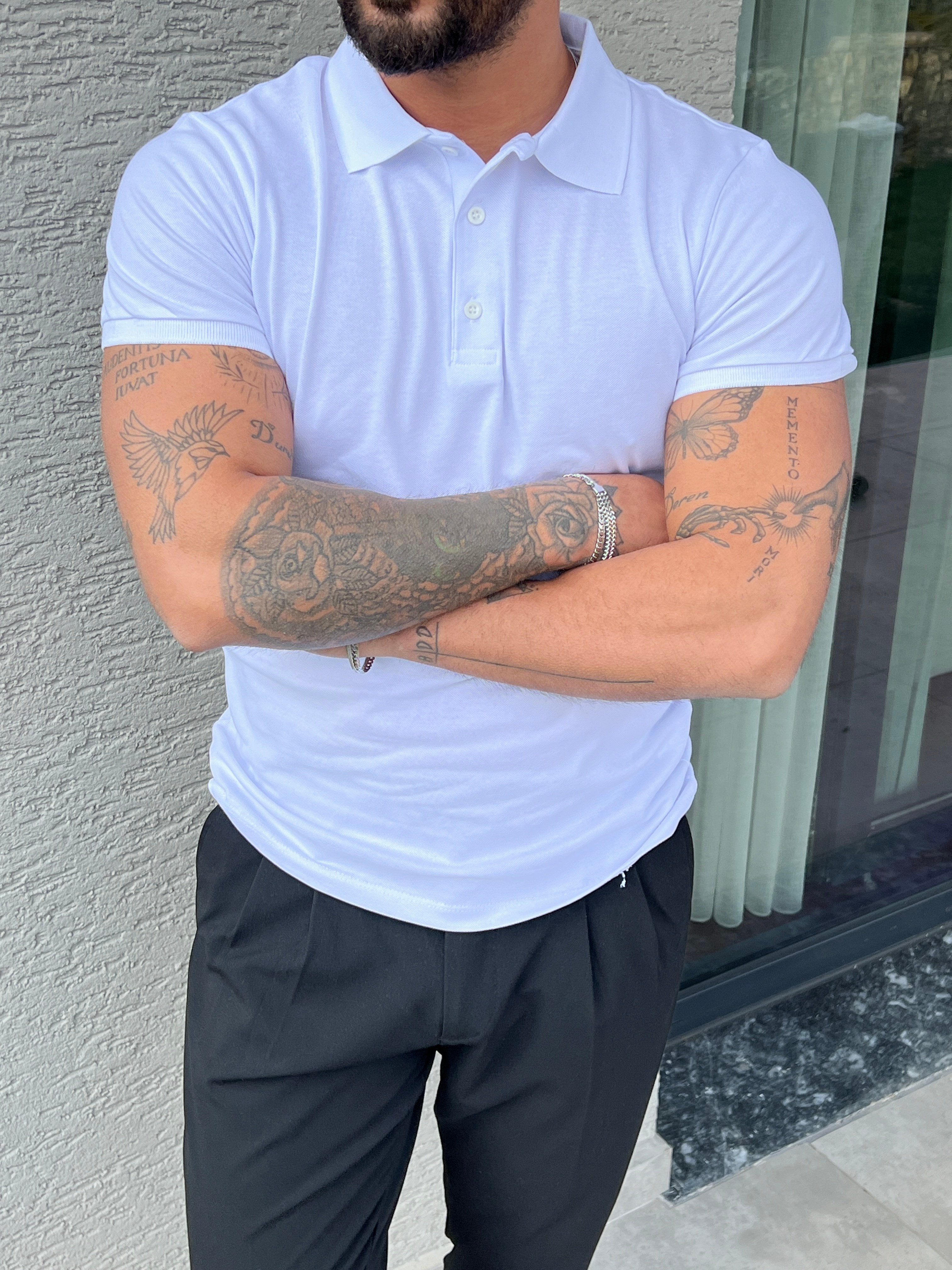 Basic Polo Yaka Tshirt Beyaz