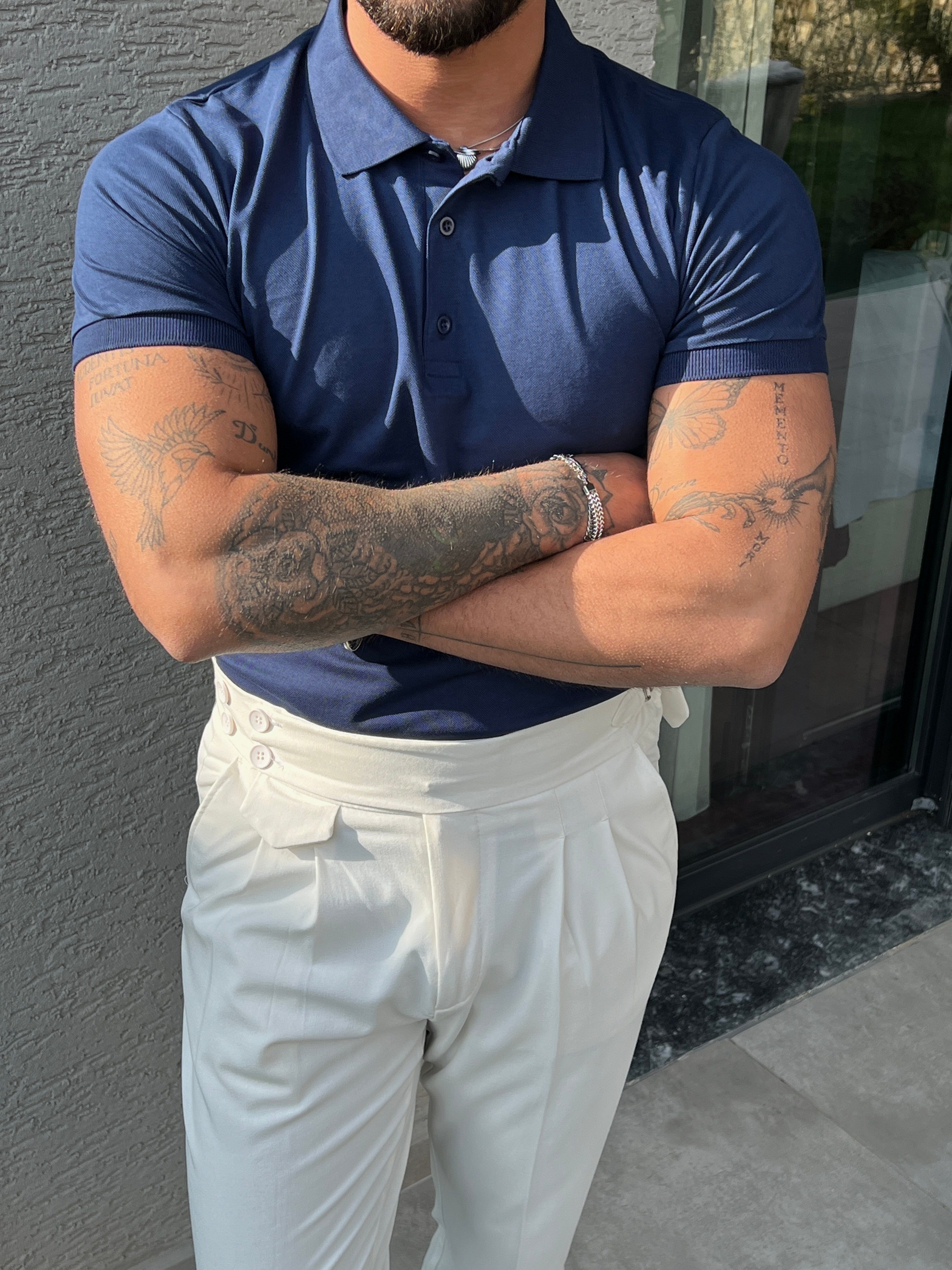Basic Polo Yaka Tshirt Lacivert